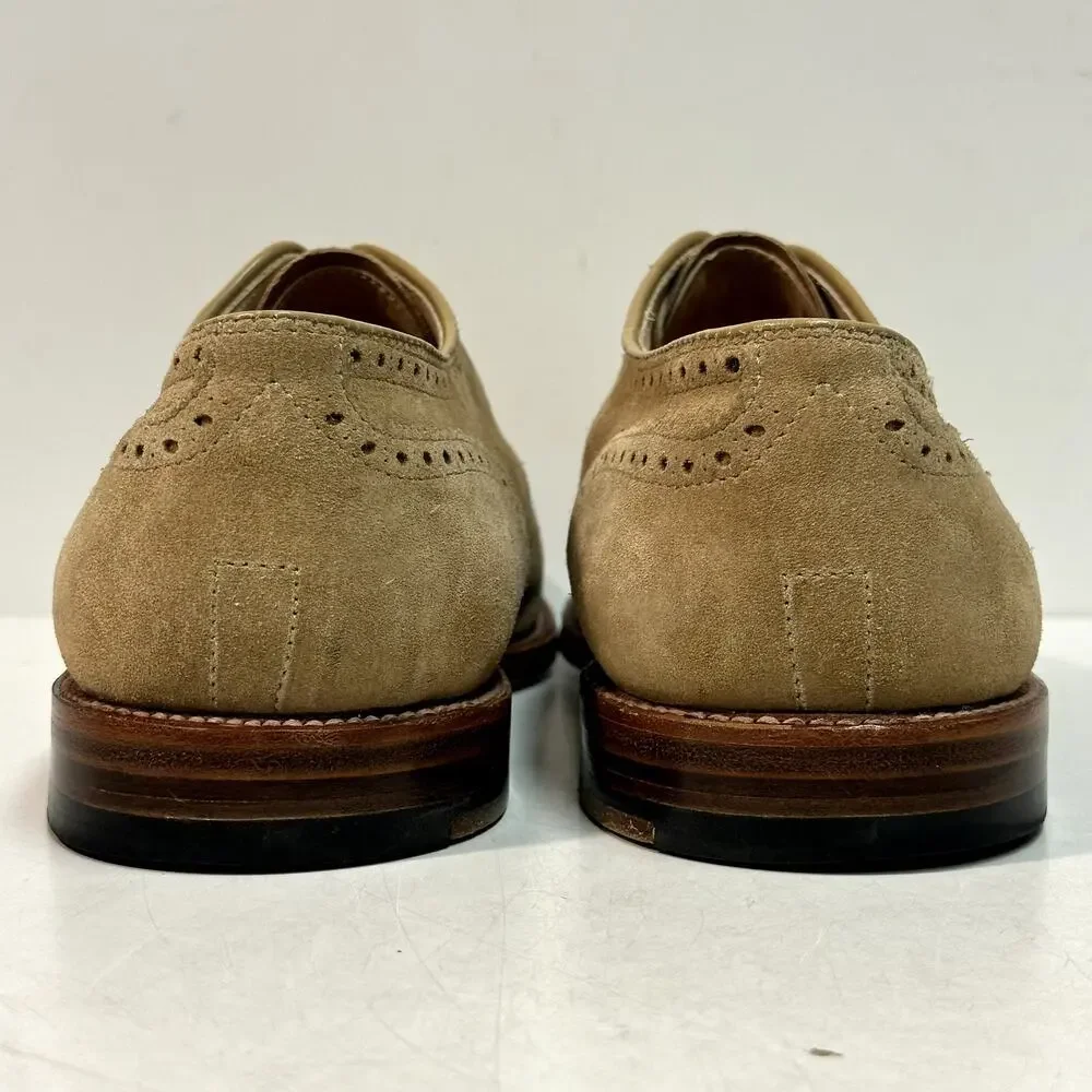 EUC Alden x J. Crew Alden 20984 Camel Suede Short Wing Tip Blucher USA 10.5 D